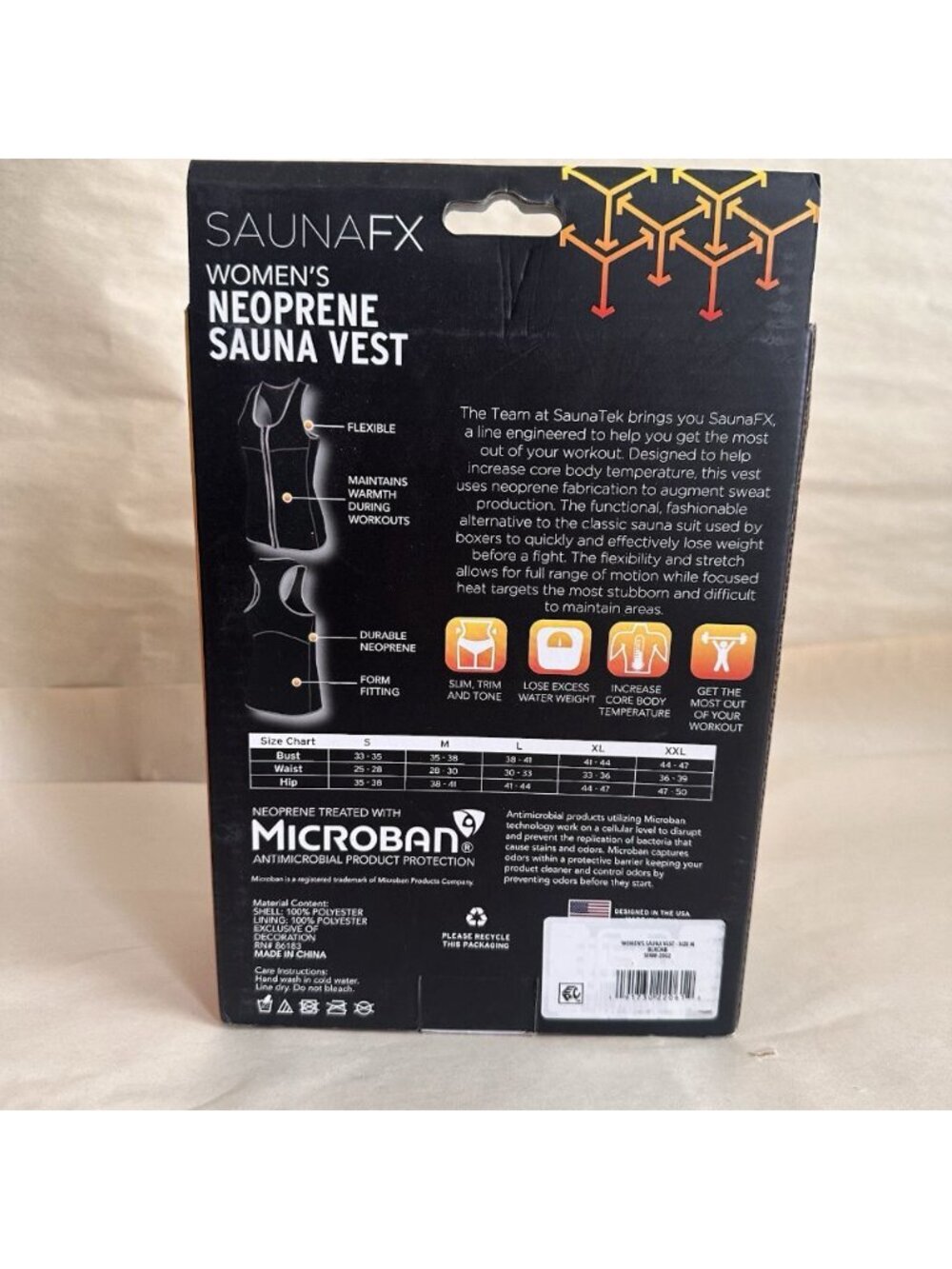 Women M Sauna Vest Neoprene Microban Antimicrobial Sweat Gym Body Shaper SaunaFX - Picture 2 of 3